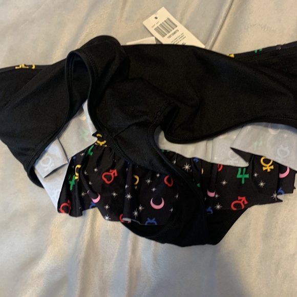Sailor Moon Luna Symbols Skirted Swim Bottoms hot topic black multicolor XL - Picture 10 of 12